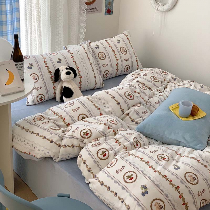 91家纺网 家纺一手货源 找家纺 美乐迪家纺 2023秋冬新款保暖牛奶绒四件套 可颂