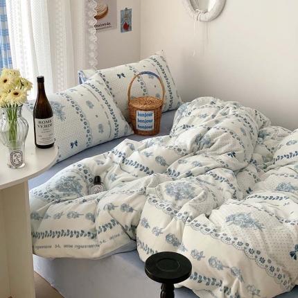 美乐迪家纺 2023秋冬新款保暖牛奶绒四件套 罗曼