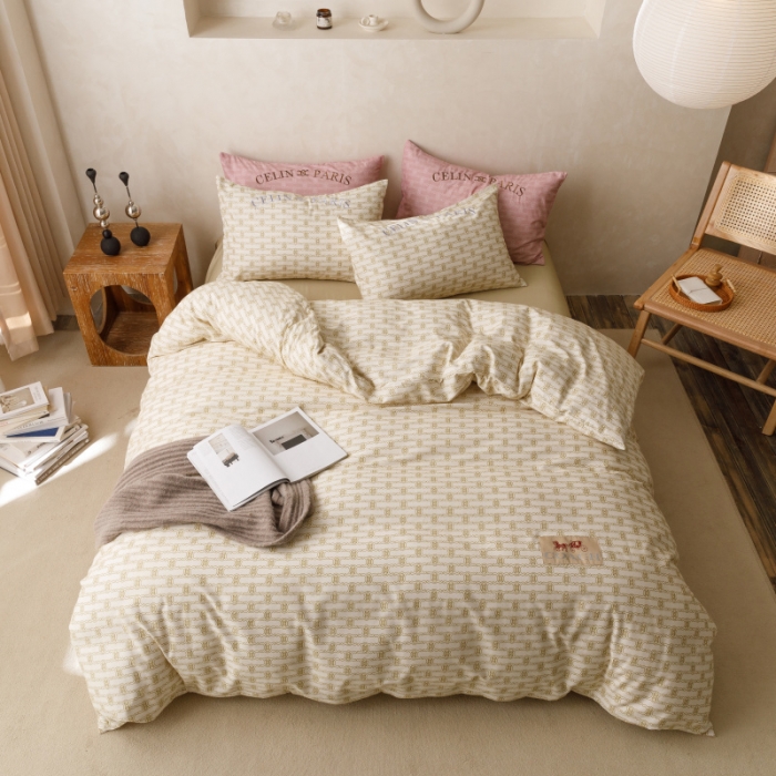 91家纺网 家纺一手货源 找家纺 棉生活 2023新款全棉磨毛四件套 艾可米