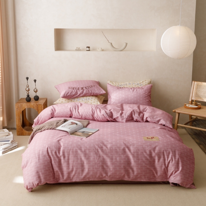 91家纺网 家纺一手货源 找家纺 棉生活 2023新款全棉磨毛四件套 艾可紫