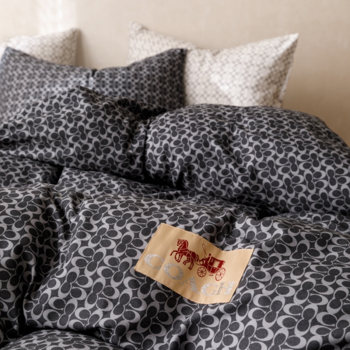 91家纺网 家纺一手货源 找家纺 棉生活 2023新款全棉磨毛四件套 静享黑