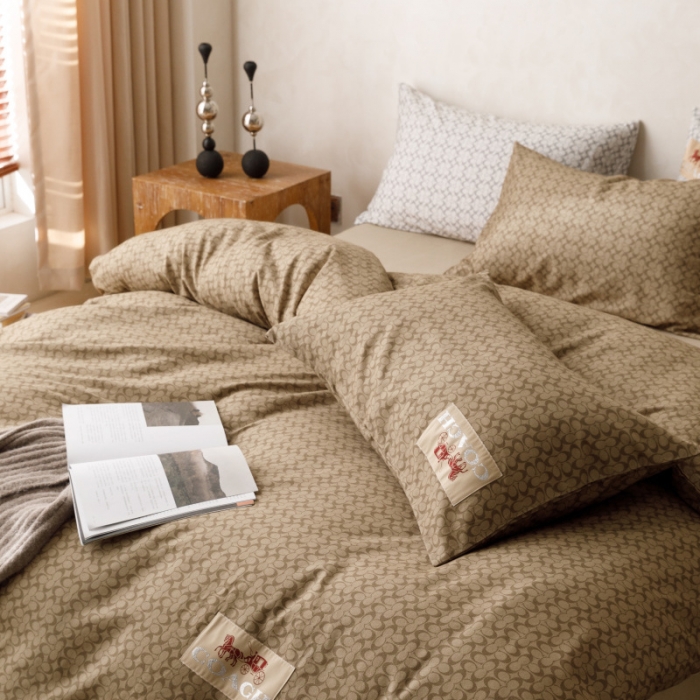 91家纺网 家纺一手货源 找家纺 棉生活 2023新款全棉磨毛四件套 静享咖