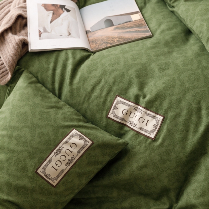 91家纺网 家纺一手货源 找家纺 棉生活 2023新款全棉磨毛四件套 诺伊尔绿