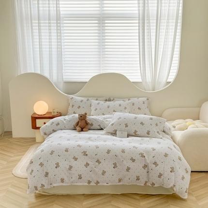 91家纺网 家纺一手货源 找家纺 （总）优眠坊 2025新款全棉双层纱四件套