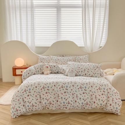 91家纺网 家纺一手货源 找家纺 （总）优眠坊 2025新款全棉双层纱四件套