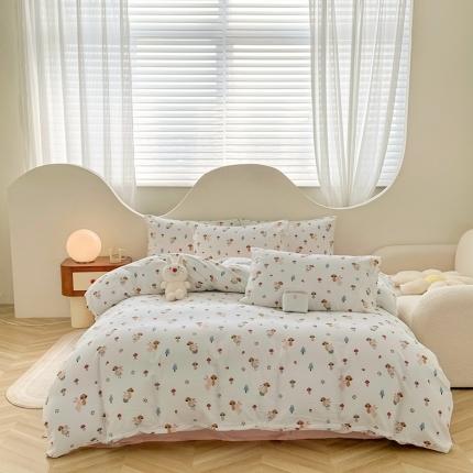 91家纺网 家纺一手货源 找家纺 （总）优眠坊 2025新款全棉双层纱四件套