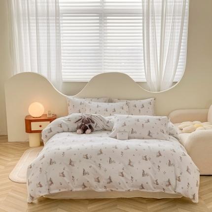 91家纺网 家纺一手货源 找家纺 （总）优眠坊 2025新款全棉双层纱四件套