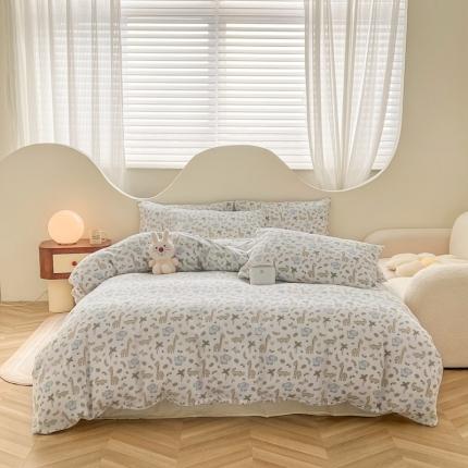 91家纺网 家纺一手货源 找家纺 （总）优眠坊 2025新款全棉双层纱四件套