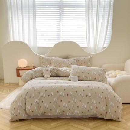 91家纺网 家纺一手货源 找家纺 （总）优眠坊 2025新款全棉双层纱四件套