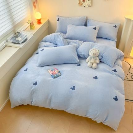 91家纺网 家纺一手货源 找家纺 (总) 卡巴伦 2023新款迪士尼牛奶绒毛巾绣款四件套