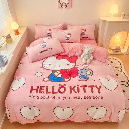 91家纺网 家纺一手货源 找家纺 （总）孩子王 2023正版授权直播三丽鸥卡通大版双面加厚牛奶绒系列