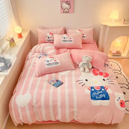 91家纺网 家纺一手货源 找家纺 （总）孩子王 2023正版授权直播三丽鸥卡通大版双面加厚牛奶绒系列