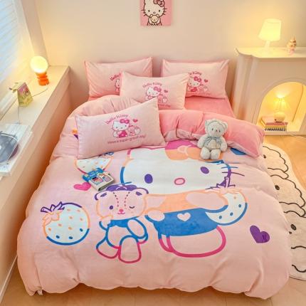 91家纺网 家纺一手货源 找家纺 （总）孩子王 2023正版授权直播三丽鸥卡通大版双面加厚牛奶绒系列