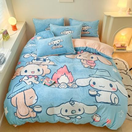 91家纺网 家纺一手货源 找家纺 （总）孩子王 2023正版授权直播三丽鸥卡通大版双面加厚牛奶绒系列