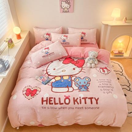 孩子王 2023正版授权直播三丽鸥卡通大版双面加厚牛奶绒系列 伙伴KT