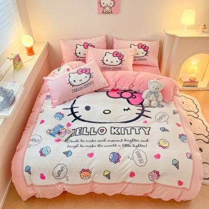 孩子王 2023正版授权直播三丽鸥卡通大版双面加厚牛奶绒系列 幸福KT