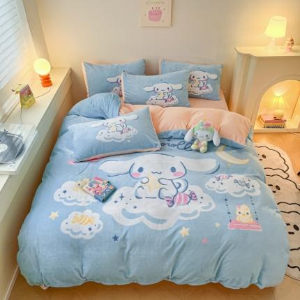 孩子王 2023正版授权直播三丽鸥卡通大版双面加厚牛奶绒系列 云朵玉桂狗