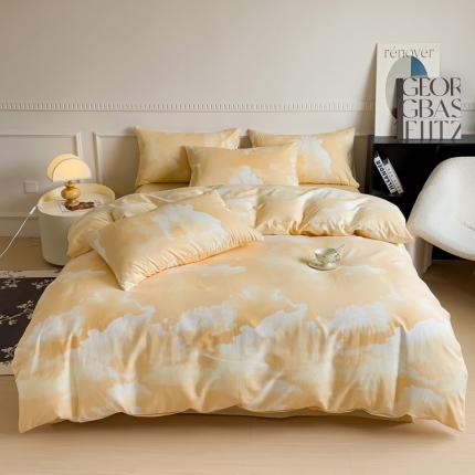 91家纺网 家纺一手货源 找家纺 畅畅家纺 2023新款13372全棉小清新简约系列四件套 幻影