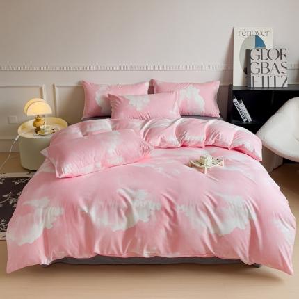 91家纺网 家纺一手货源 找家纺 畅畅家纺 2023新款13372全棉小清新简约系列四件套 梦幻