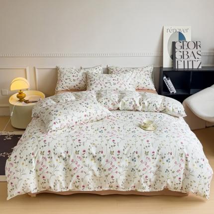 91家纺网 家纺一手货源 找家纺 （总）畅畅家纺 2023新款13372全棉小清新简约系列四件套