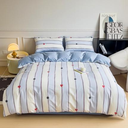 91家纺网 家纺一手货源 找家纺 畅畅家纺 2023新款13372全棉小清新简约系列四件套 童话镇