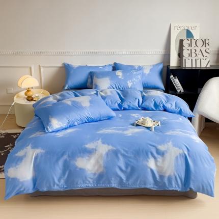 91家纺网 家纺一手货源 找家纺 畅畅家纺 2023新款13372全棉小清新简约系列四件套 意境