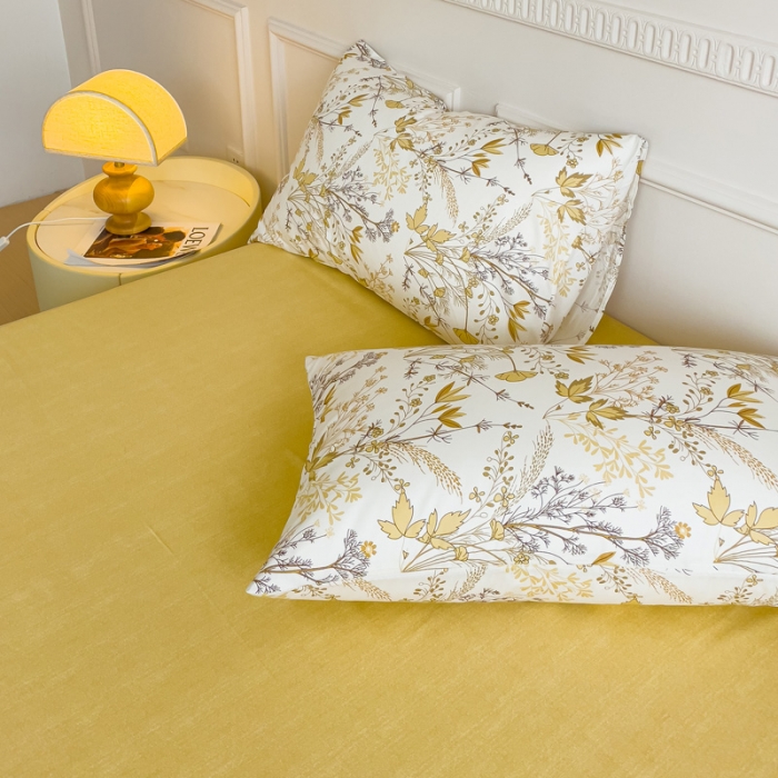 91家纺网 家纺一手货源 找家纺 畅畅家纺 2023新款13372全棉小清新简约系列四件套 桂语