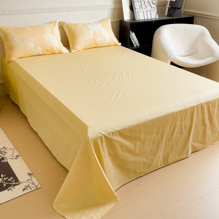 91家纺网 家纺一手货源 找家纺 畅畅家纺 2023新款13372全棉小清新简约系列四件套 幻影