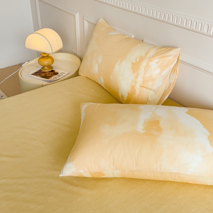 91家纺网 家纺一手货源 找家纺 畅畅家纺 2023新款13372全棉小清新简约系列四件套 幻影