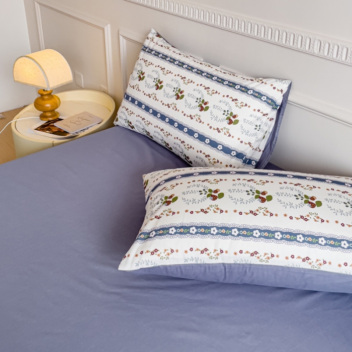 91家纺网 家纺一手货源 找家纺 畅畅家纺 2023新款13372全棉小清新简约系列四件套 莫奈