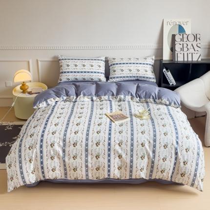 畅畅家纺 2023新款13372全棉小清新简约系列四件套 莫奈