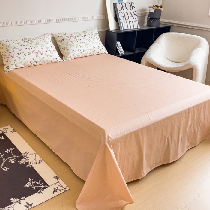 91家纺网 家纺一手货源 找家纺 畅畅家纺 2023新款13372全棉小清新简约系列四件套 凝香