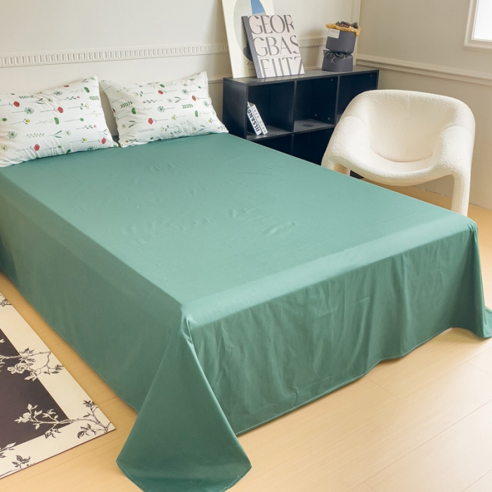 91家纺网 家纺一手货源 找家纺 畅畅家纺 2023新款13372全棉小清新简约系列四件套 清野