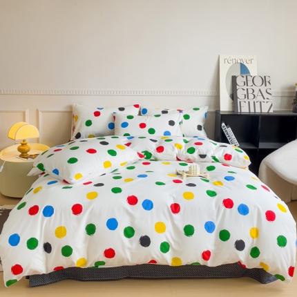 畅畅家纺 2023新款13372全棉小清新简约系列四件套 糖果