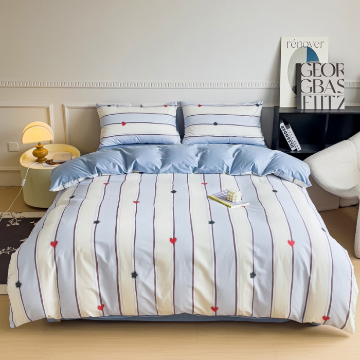 91家纺网 家纺一手货源 找家纺 畅畅家纺 2023新款13372全棉小清新简约系列四件套 童话镇