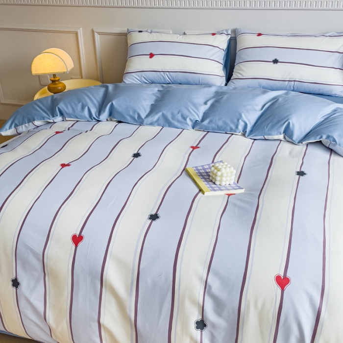 91家纺网 家纺一手货源 找家纺 畅畅家纺 2023新款13372全棉小清新简约系列四件套 童话镇