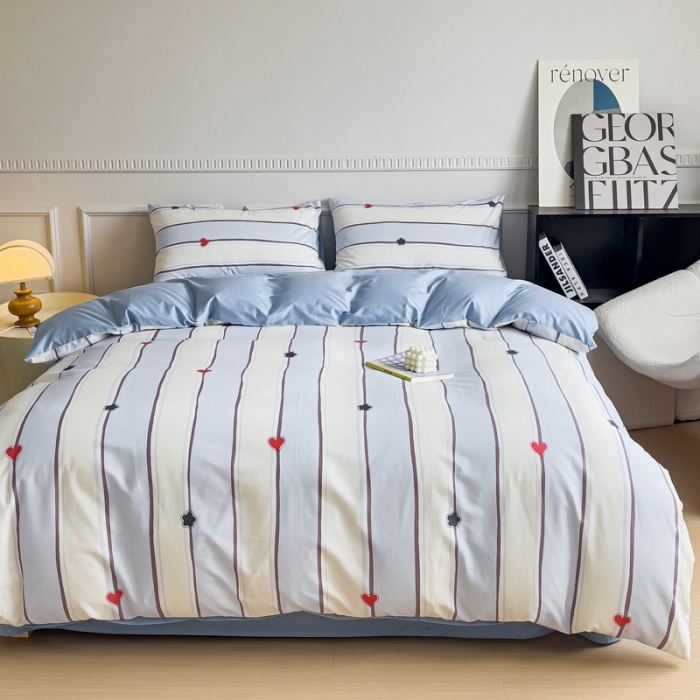 91家纺网 家纺一手货源 找家纺 畅畅家纺 2023新款13372全棉小清新简约系列四件套 童话镇