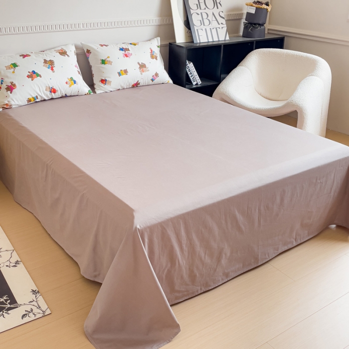 91家纺网 家纺一手货源 找家纺 畅畅家纺 2023新款13372全棉小清新简约系列四件套 小熊可可