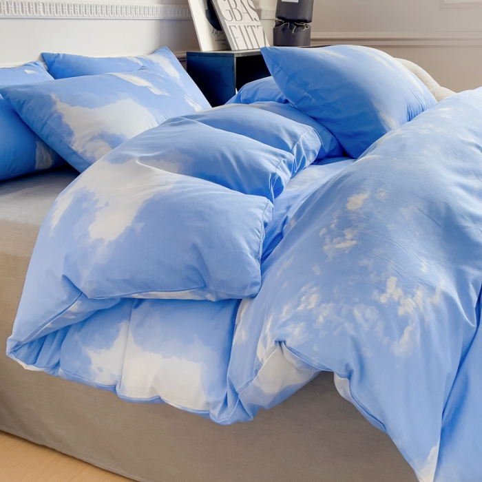 91家纺网 家纺一手货源 找家纺 畅畅家纺 2023新款13372全棉小清新简约系列四件套 意境