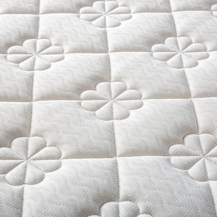 91家纺网 家纺一手货源 找家纺 缔莱  2023新款A类针织乳胶抗压记忆棉乳胶床垫-字母边款 花瓣白（白）