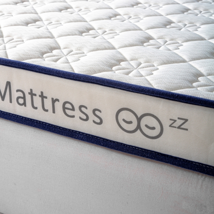 91家纺网 家纺一手货源 找家纺 缔莱  2023新款A类针织乳胶抗压记忆棉乳胶床垫-字母边款 花瓣白（白）