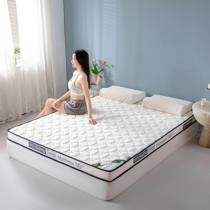 91家纺网 家纺一手货源 找家纺 缔莱  2023新款A类针织乳胶抗压记忆棉乳胶床垫-字母边款 花瓣白（白）