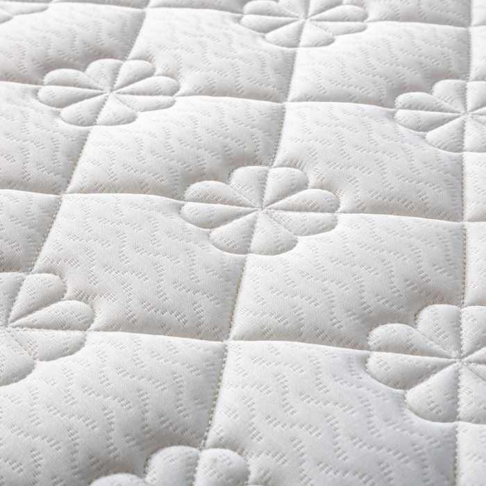 91家纺网 家纺一手货源 找家纺 缔莱  2023新款A类针织乳胶抗压记忆棉乳胶床垫-字母边款 花瓣白（蓝）