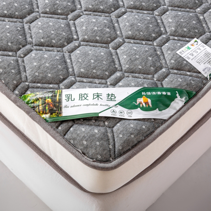 91家纺网 家纺一手货源 找家纺 缔莱  2023新款A类针织乳胶抗压记忆棉乳胶床垫-字母边款 菱形灰（白）