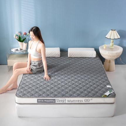 缔莱  2023新款A类针织乳胶抗压记忆棉乳胶床垫-字母边款 菱形灰（白）