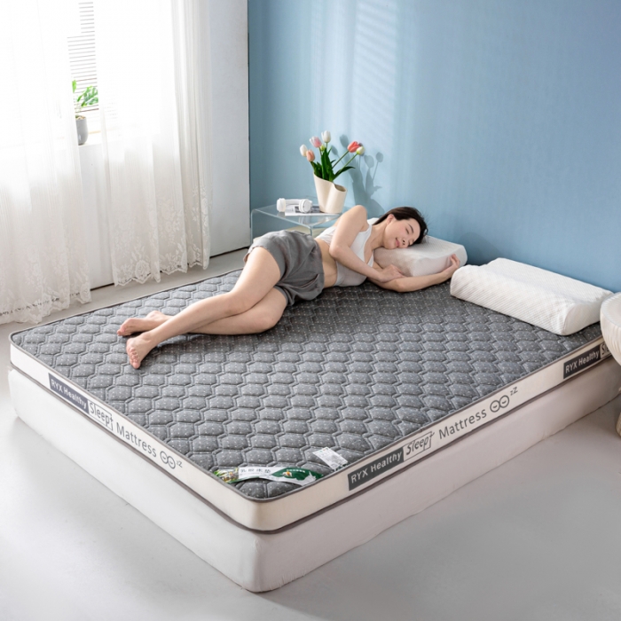 91家纺网 家纺一手货源 找家纺 缔莱  2023新款A类针织乳胶抗压记忆棉乳胶床垫-字母边款 菱形灰（白）