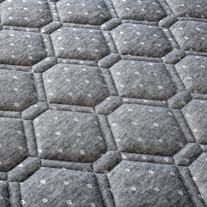 91家纺网 家纺一手货源 找家纺 缔莱  2023新款A类针织乳胶抗压记忆棉乳胶床垫-字母边款 菱形灰（白）