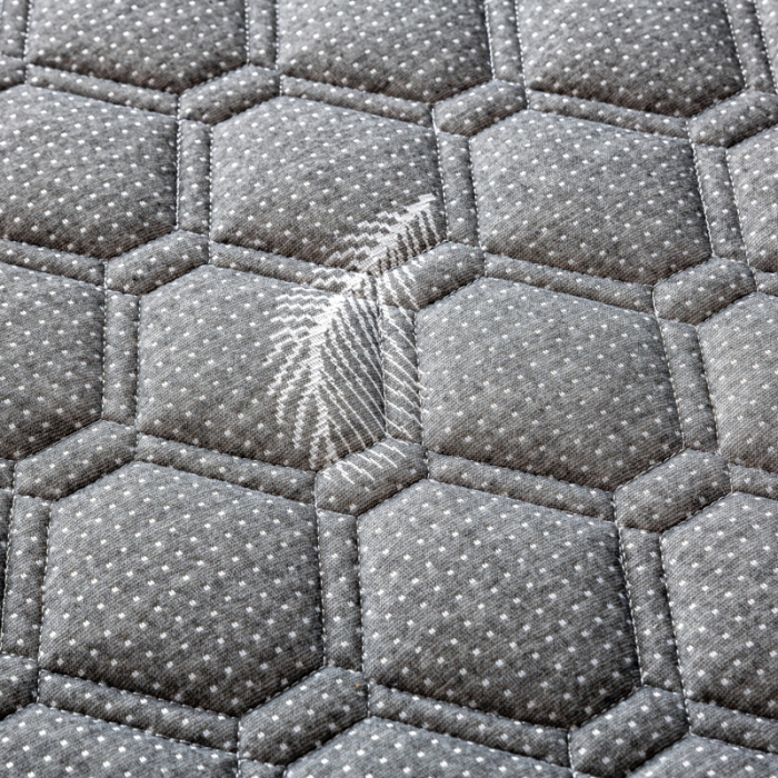 91家纺网 家纺一手货源 找家纺 缔莱  2023新款A类针织乳胶抗压记忆棉乳胶床垫-字母边款 羽毛灰（白）