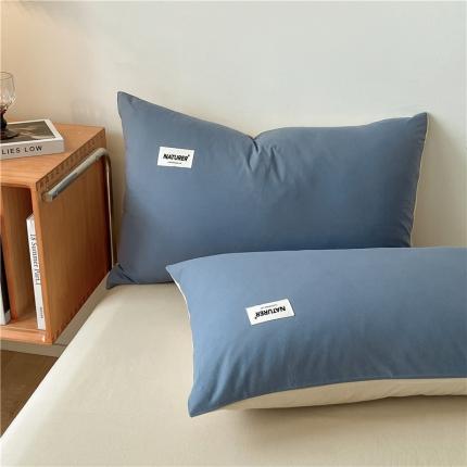 （总）微廉 2024新款全棉水洗棉纯色贴标单品系列-单枕套