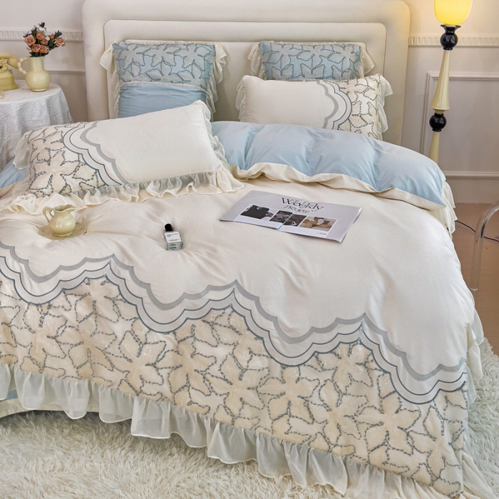 91家纺网 家纺一手货源 找家纺 （总）品家居 2025新款长绒棉四件套-艾米莉